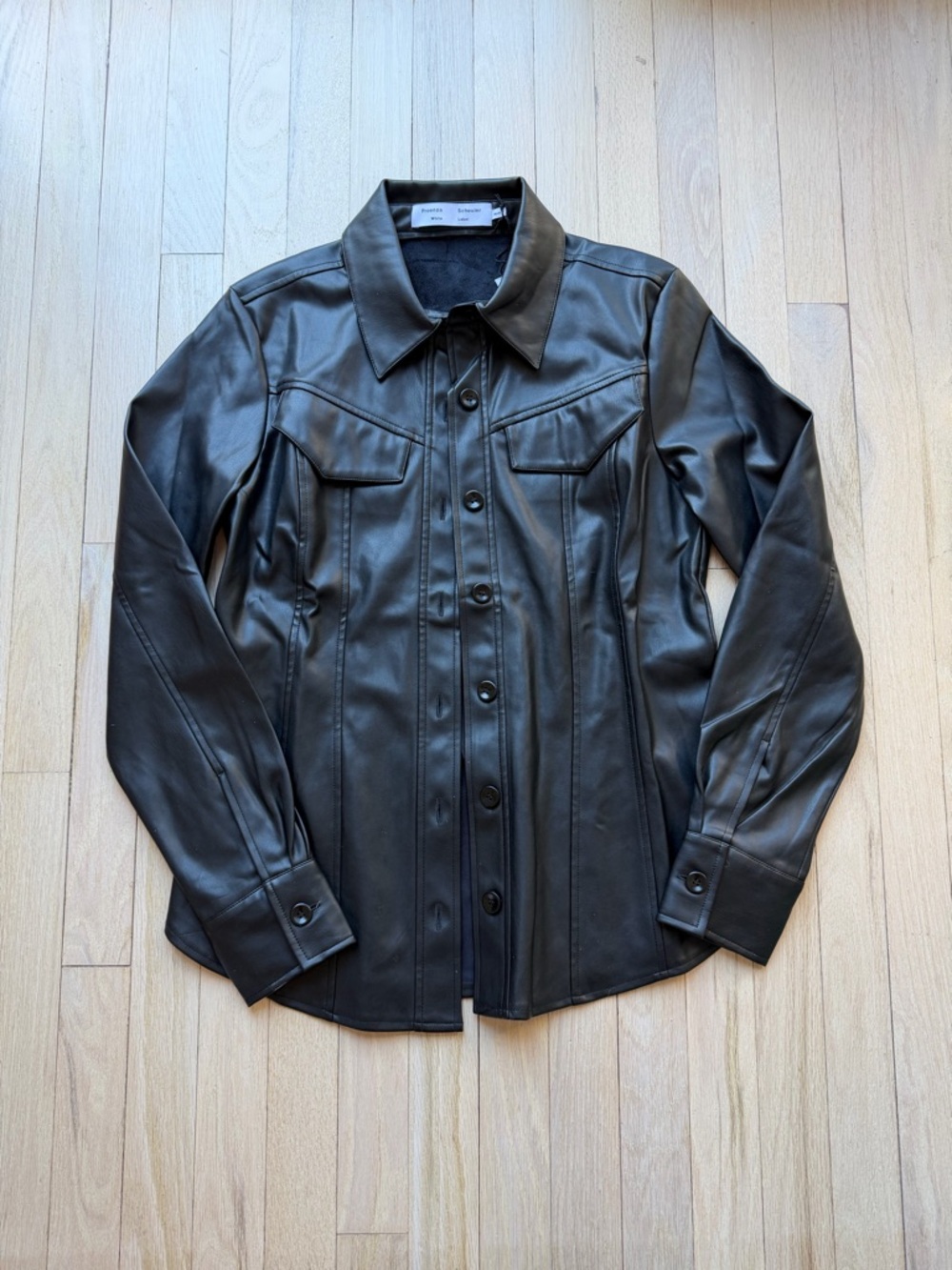 Proenza Schouler Black Faux Leather Shirt Jacket